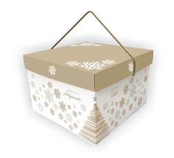 scatola porta panettone coperchio avana